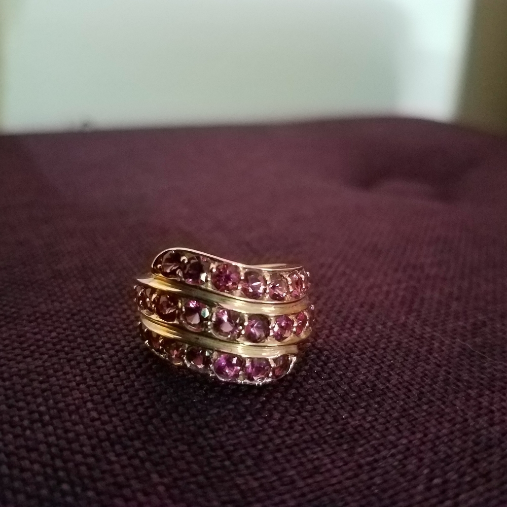 14K Gold Rhodolite Ring